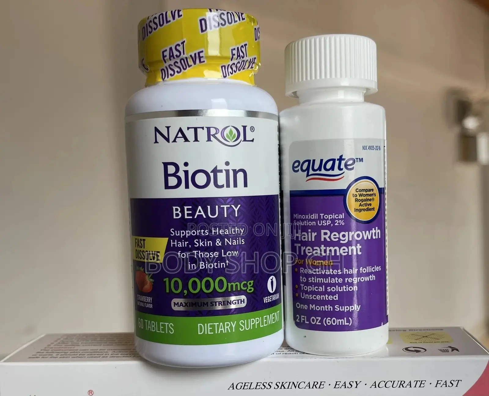 Equate Minoxidil + Natrol Biotin Hairloss Treatment