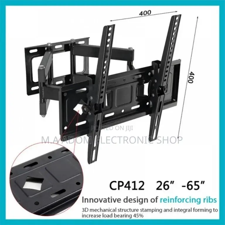 Heavy Duty Steel Constructed Adjustable Tv Wall Mount 26”-65