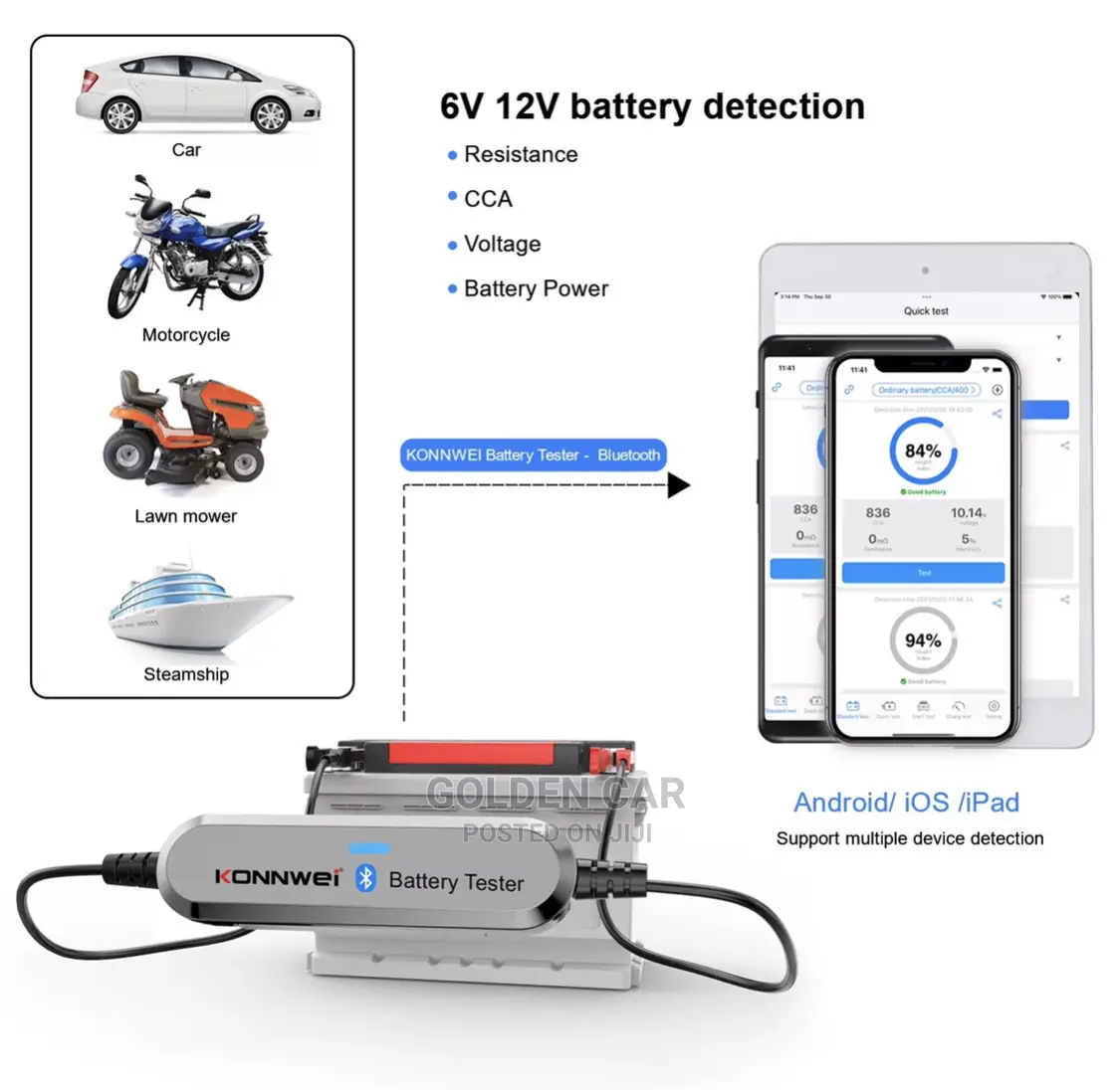 Konnwei BK100 Bluetooth Car Battery Tester