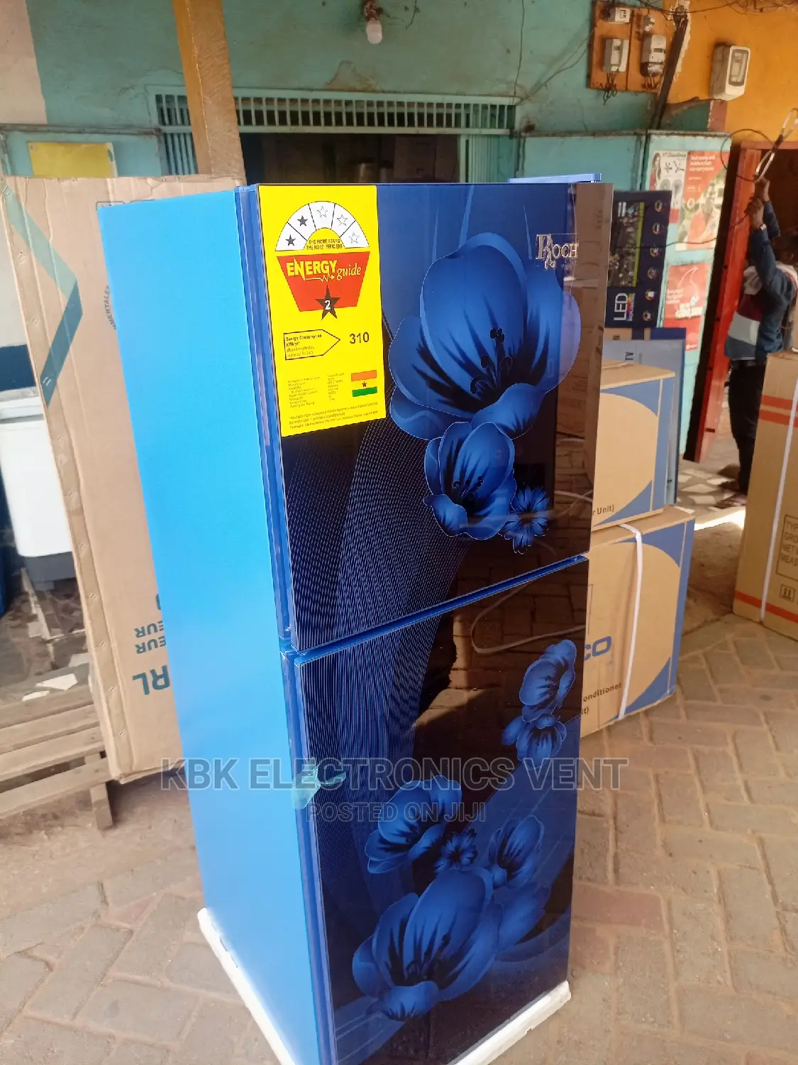 Roch 138ltr Premium Mirror Double Door Refrigerator