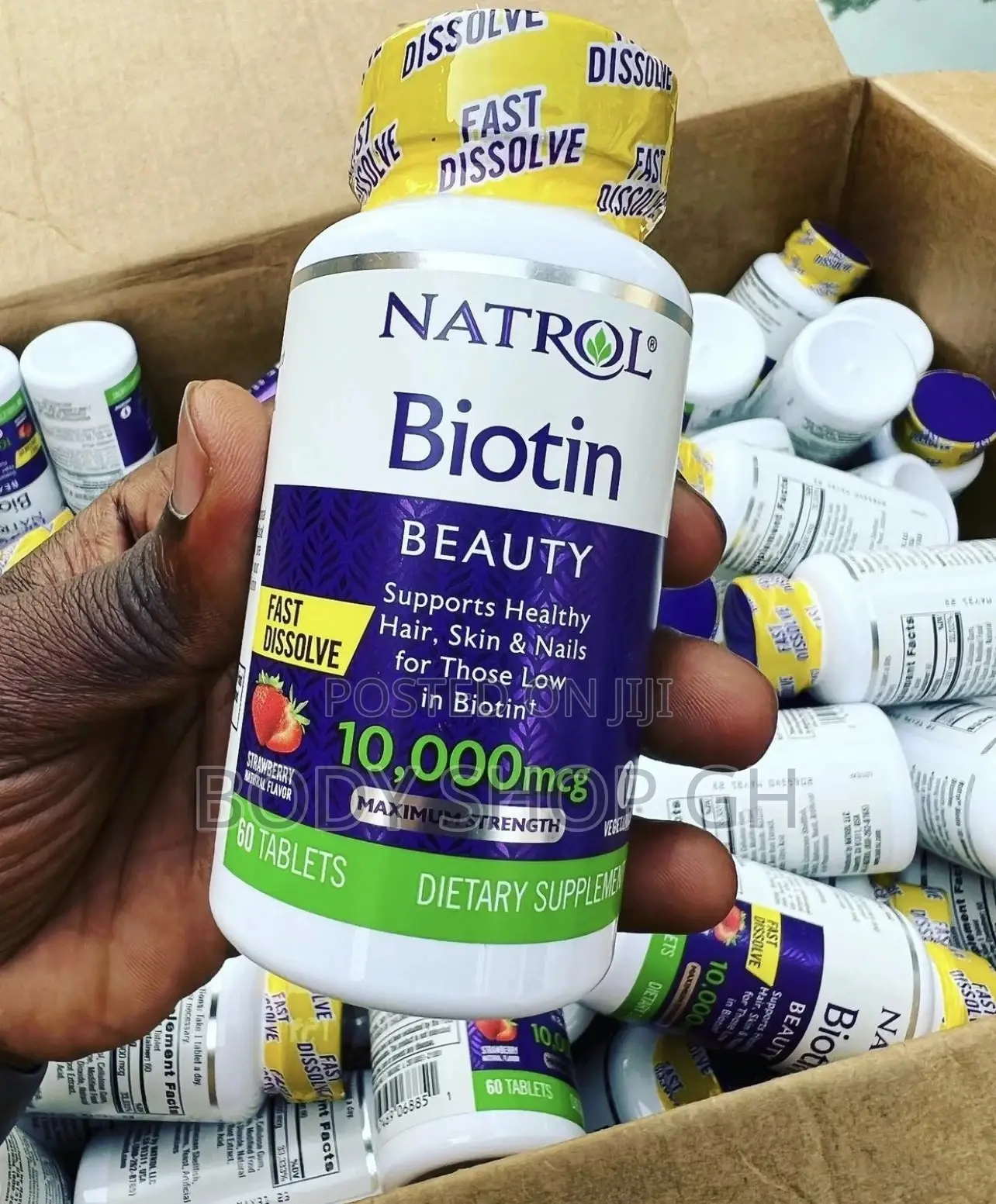 Natrol Biotin for Hair Beard Growth - 10,000 Mcg (60 Tabs)