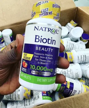 Natrol Biotin for Hair Beard Growth - 10,000 Mcg (60 Tabs)