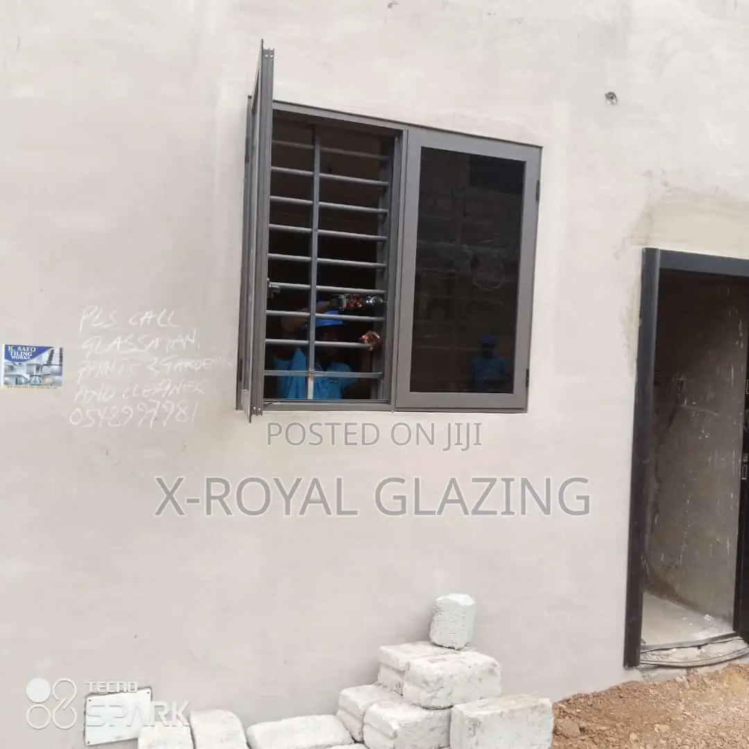 Grey Coating Italian Projected Windows Well Installed