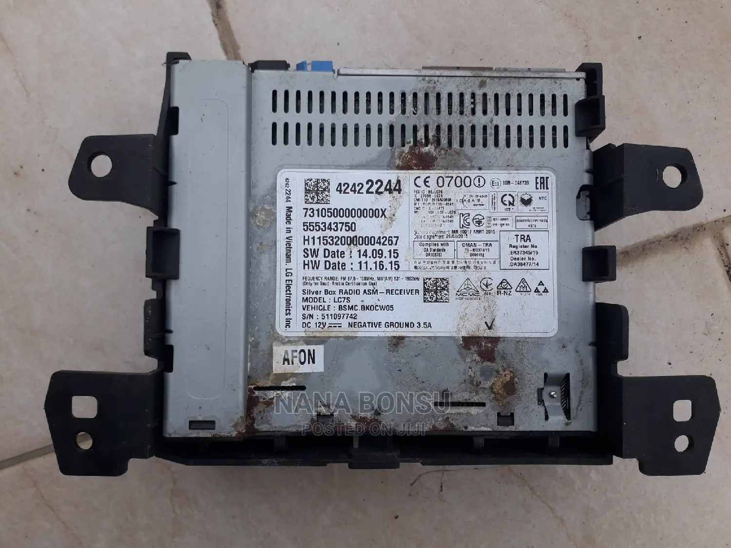 2016 to 2018 Chevrolet Spark Touchscreen Audio System