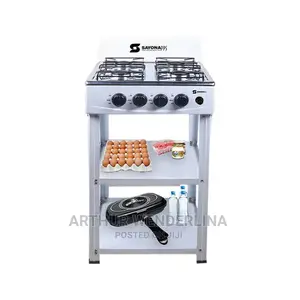 4 Burner Gas Stove With Stand White ( Sayonapps )