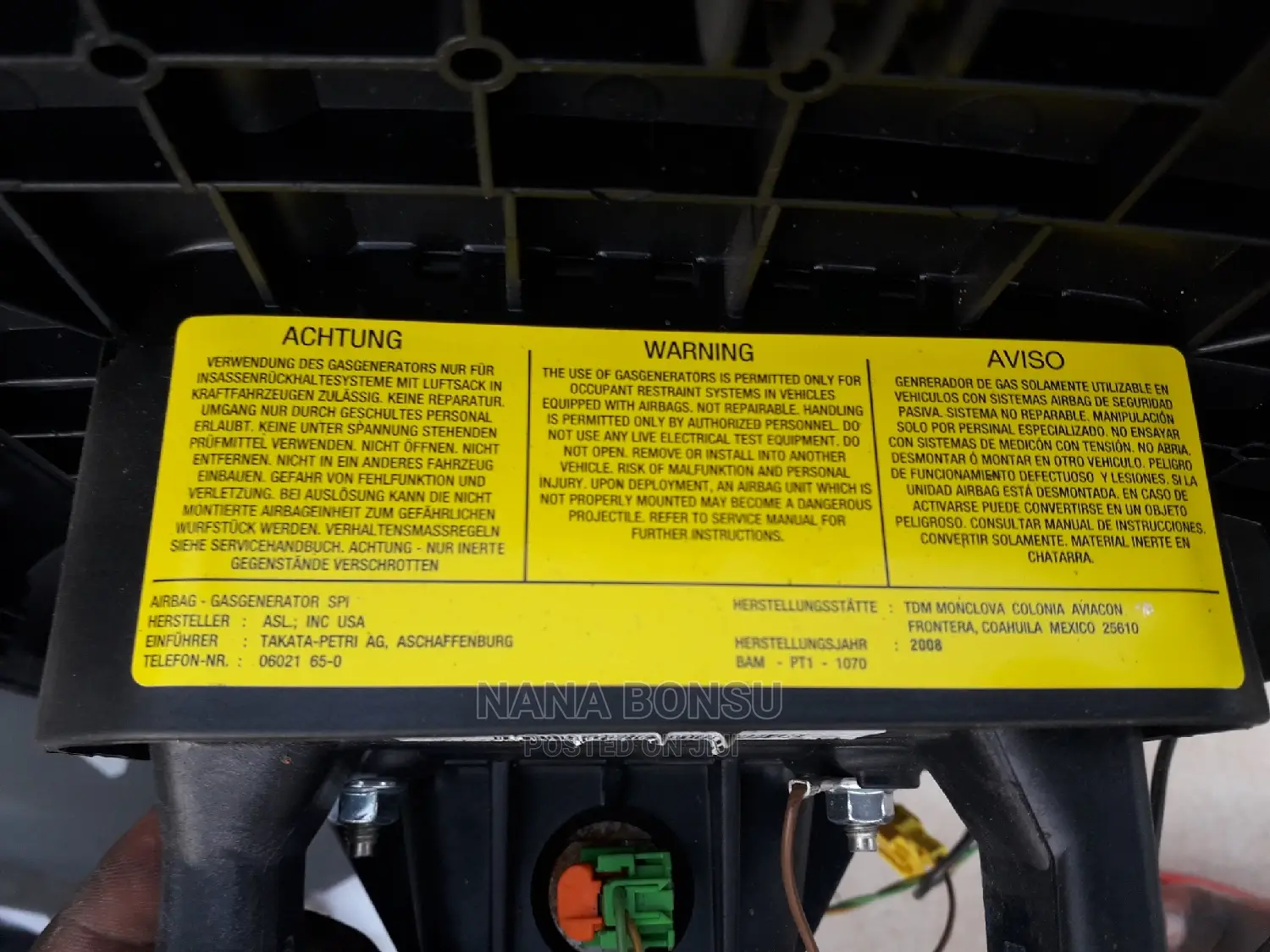 2017 Sprinter Front Air Bag