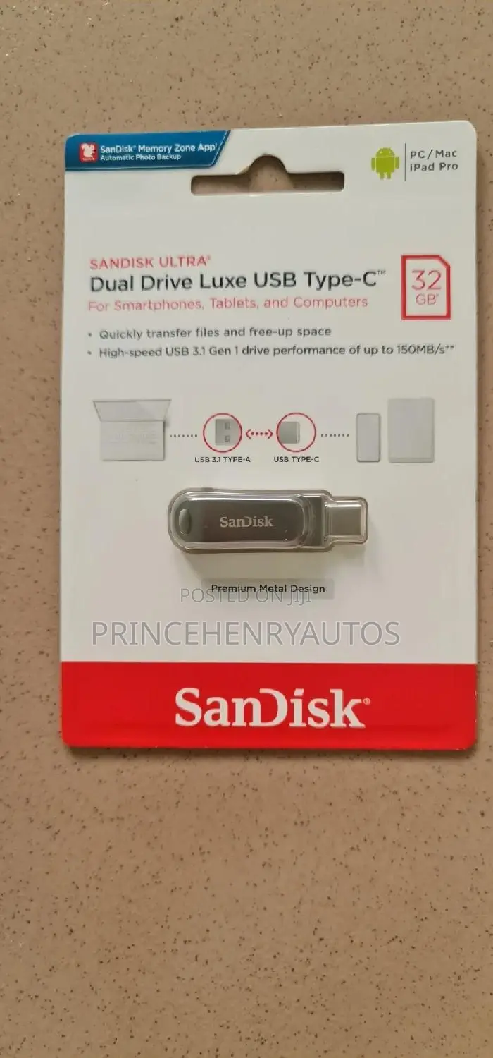 Sandisk Ultra Dual Drive Luxe Usb Type-C 32gb