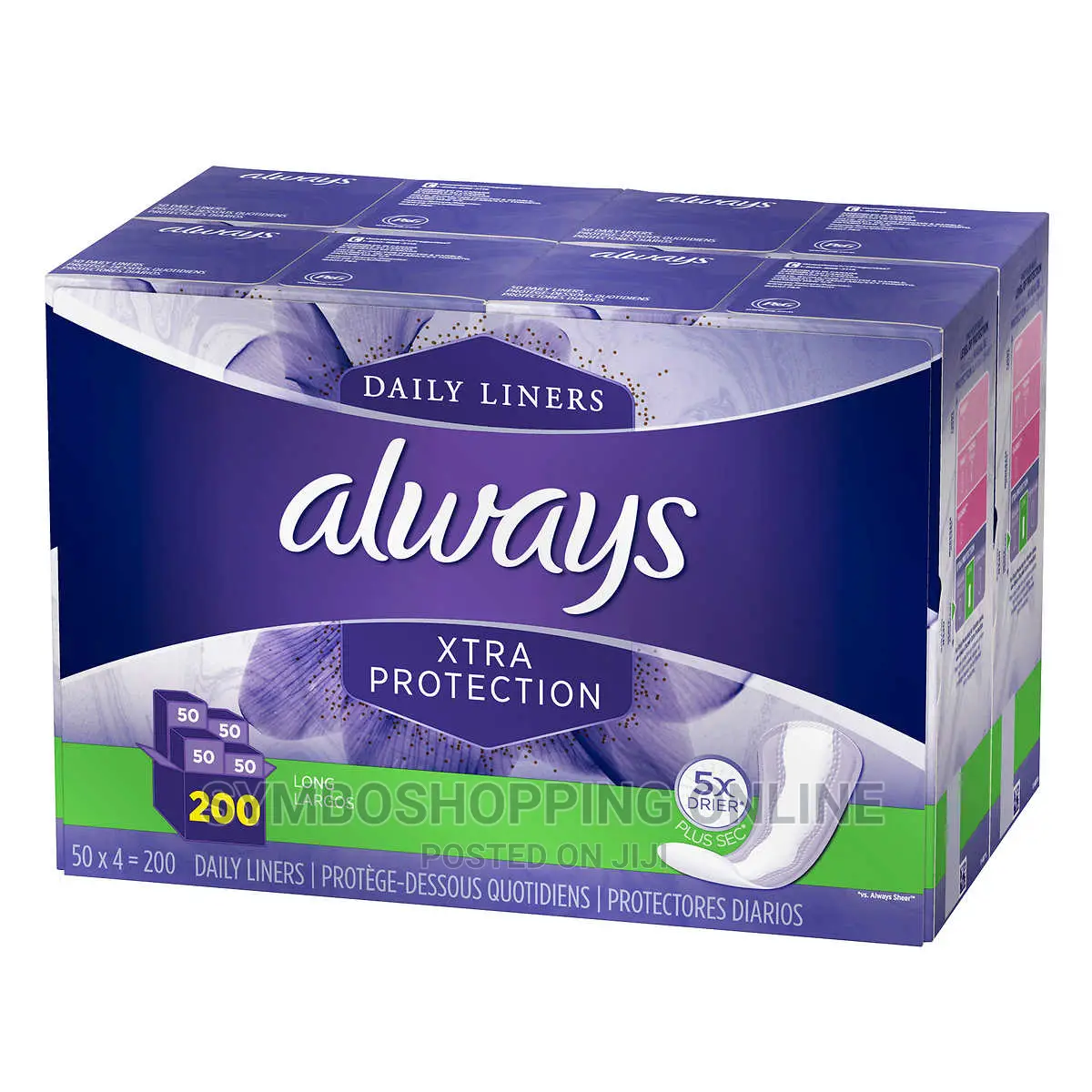 Always Anti-Bunch Xtra Protection Daily Liners,Long (50pcs)