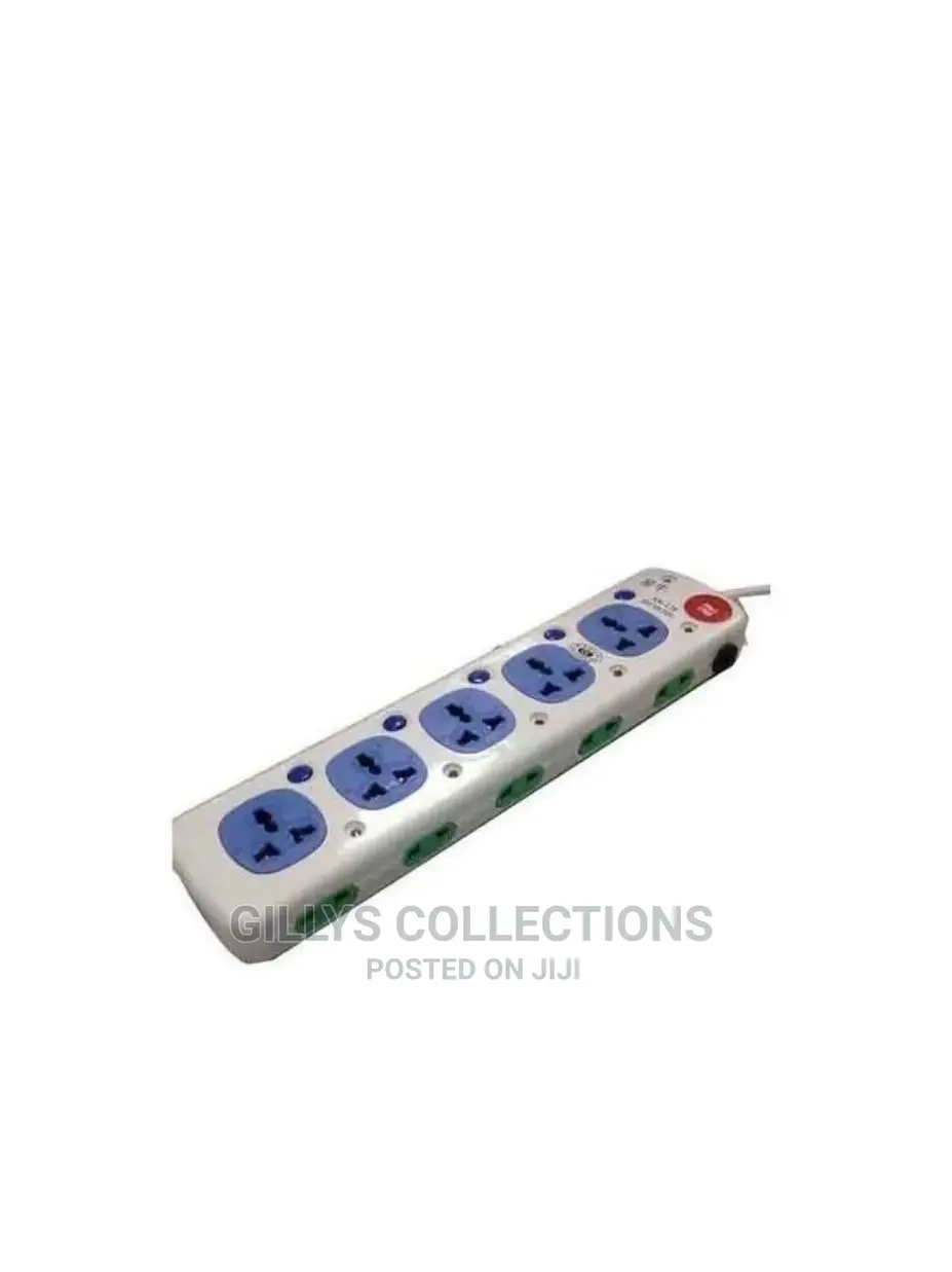 15 Way 3-Pin Plug Power Converter Extension Socket - White