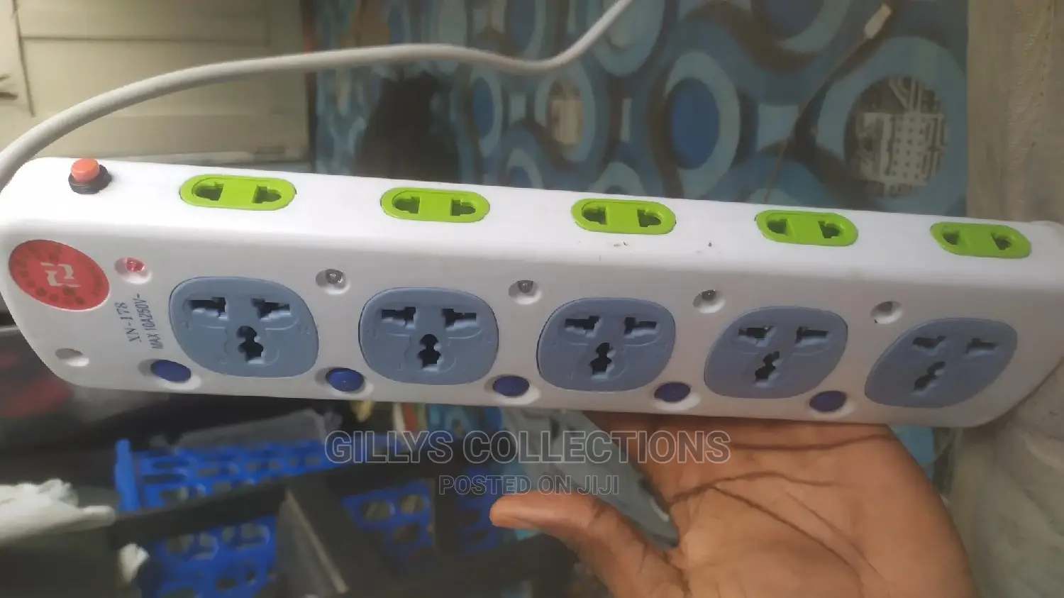 15 Way 3-Pin Plug Power Converter Extension Socket - White
