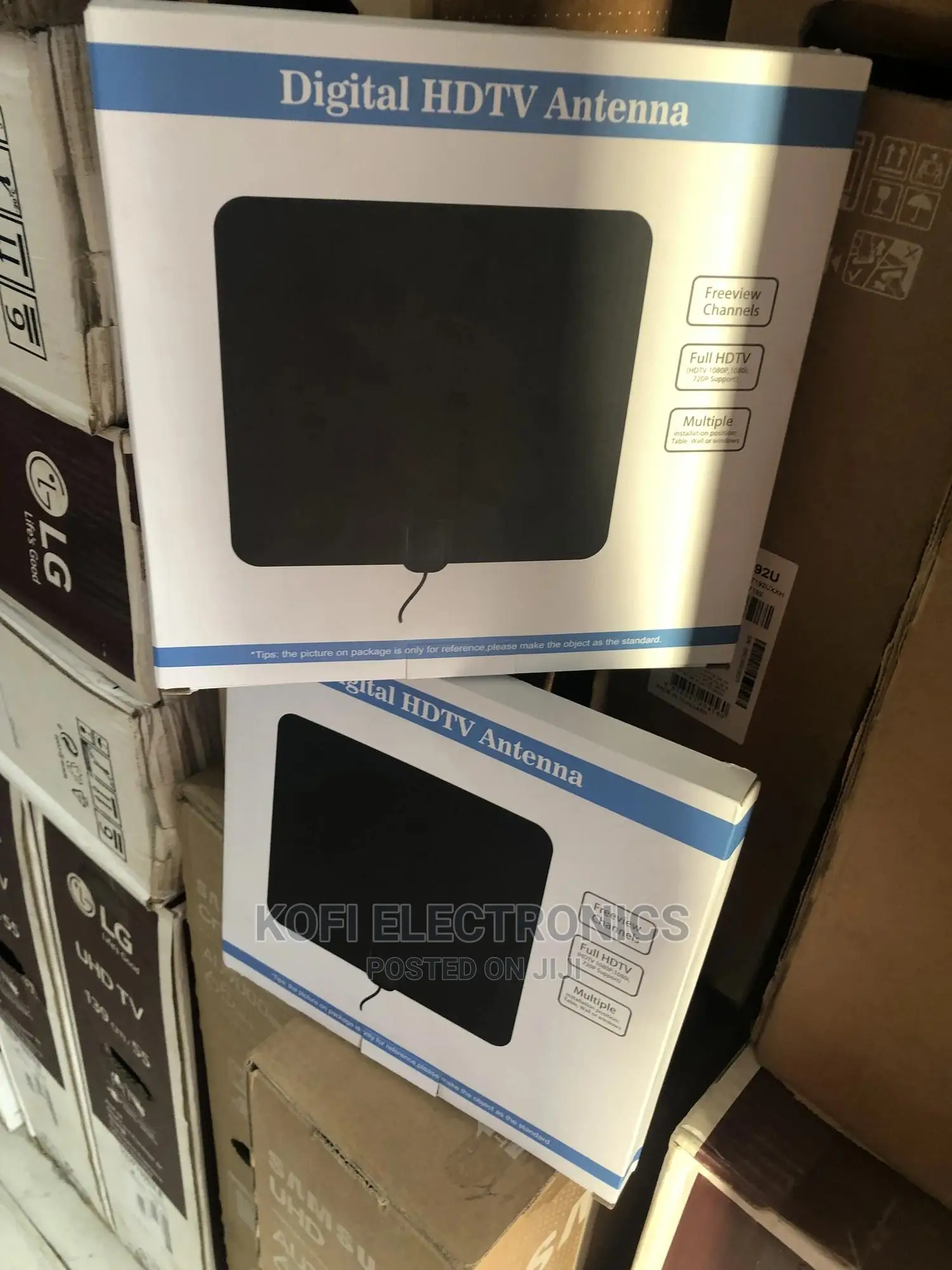 Durable Amplified Indoor HDTV Antenna 60-Mile Range