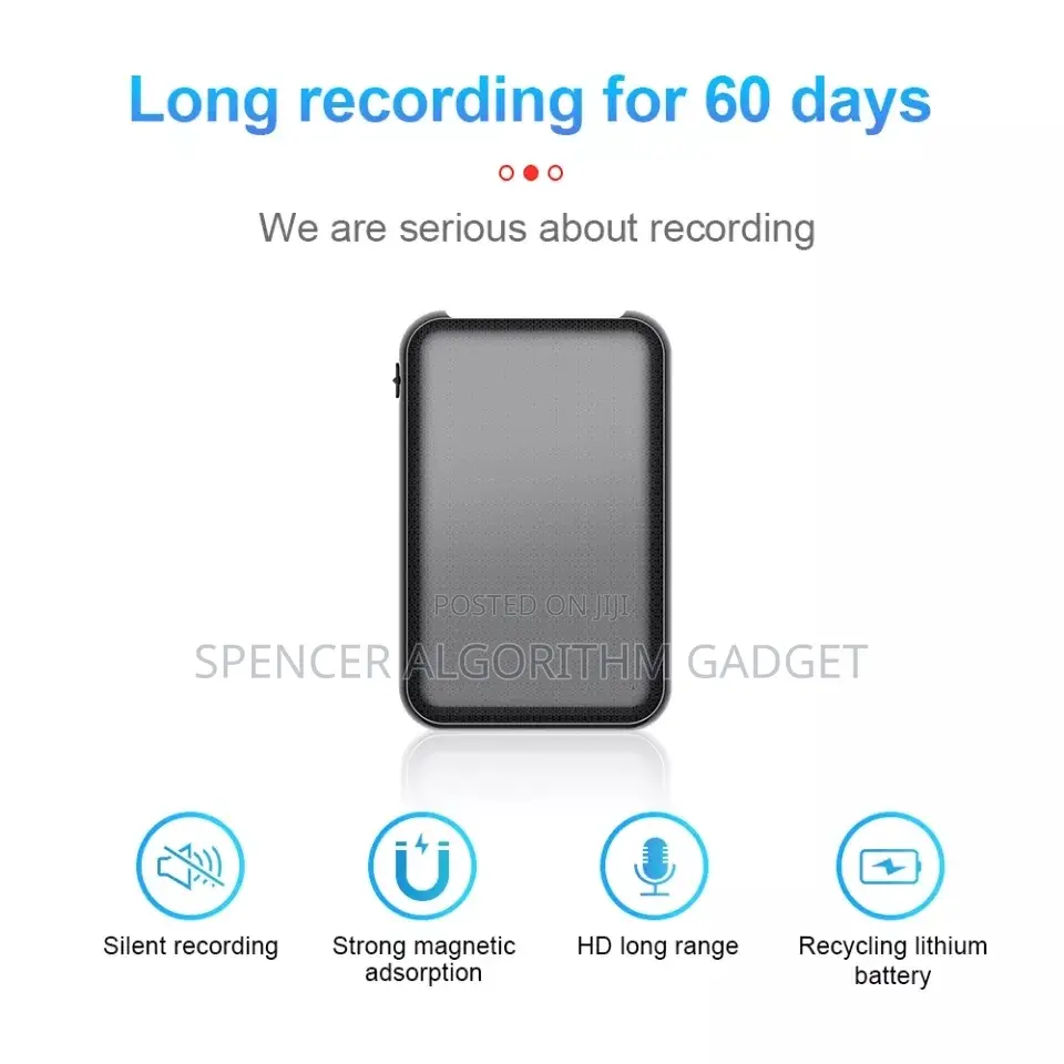 Voice Audio Recorder Magnetic 32gb (1000hrs Record)