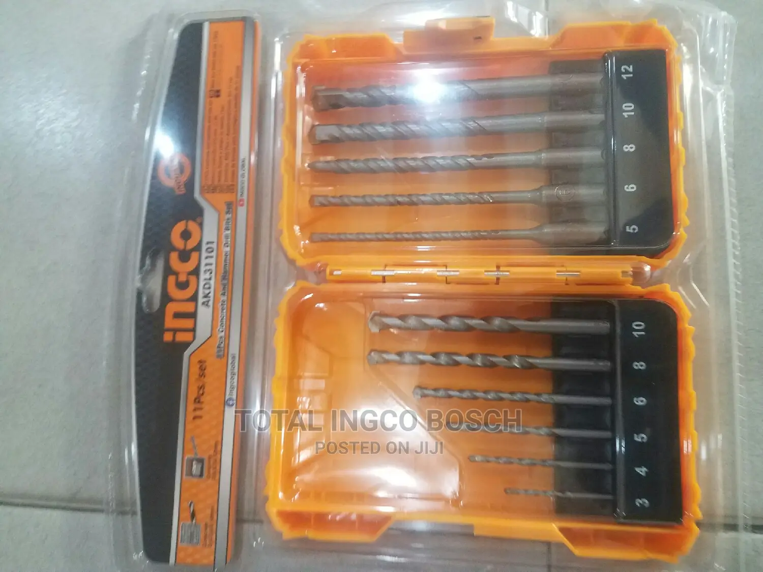Ingco 11 Pcs Concrete and Hammer Drill Bits Set
