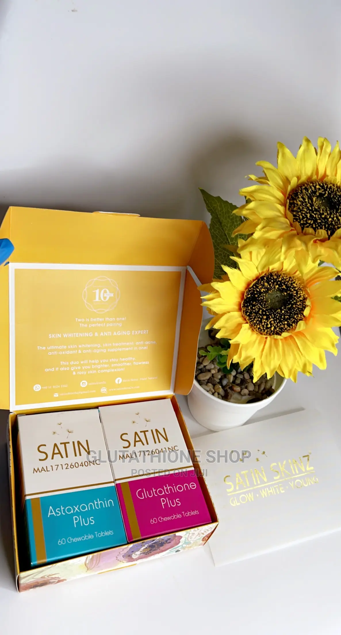 Satin Skinz Gluta Tabs Skin Supplement New Packaging