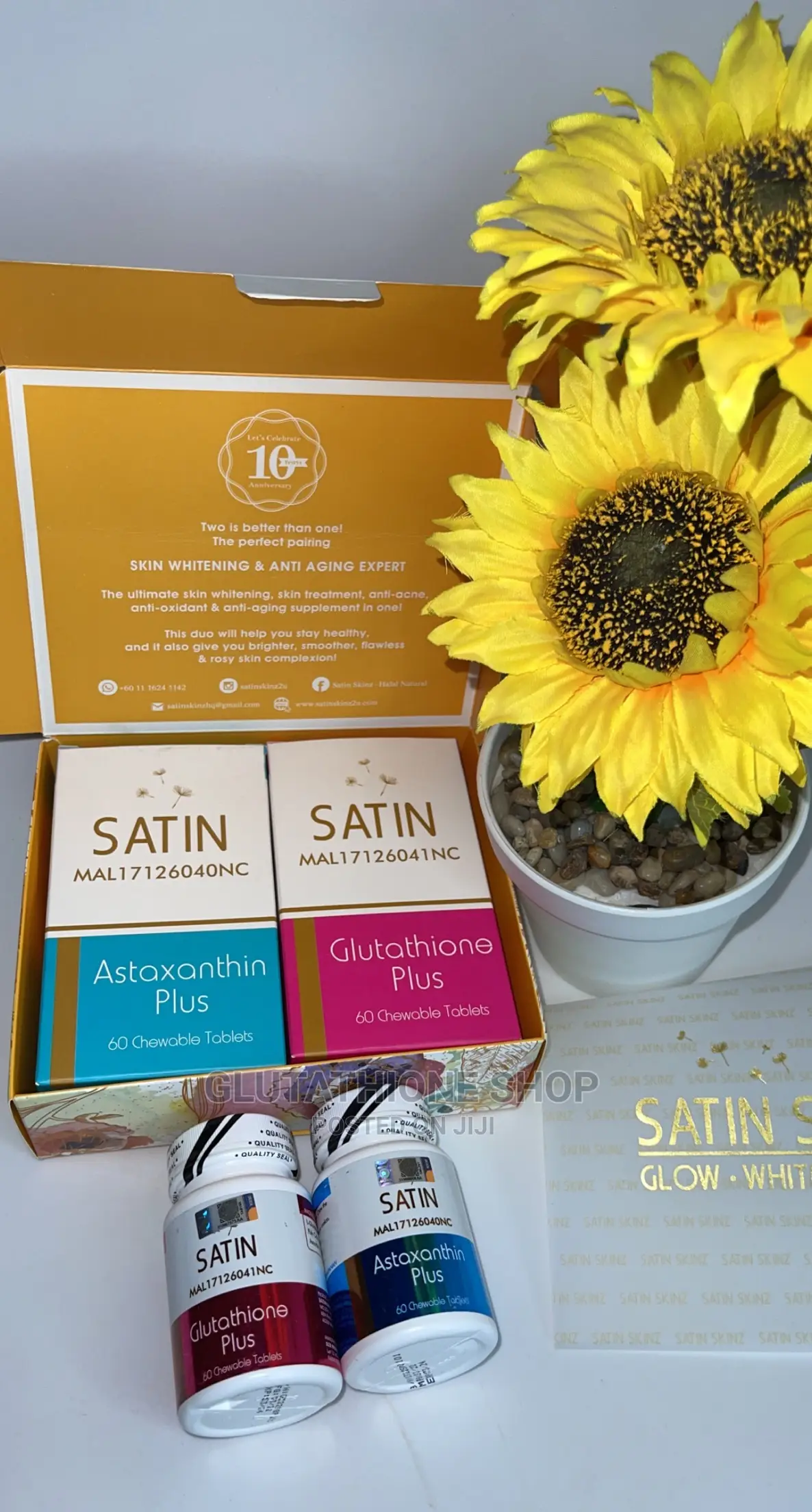 Satin Skinz Gluta Tabs Skin Supplement New Packaging