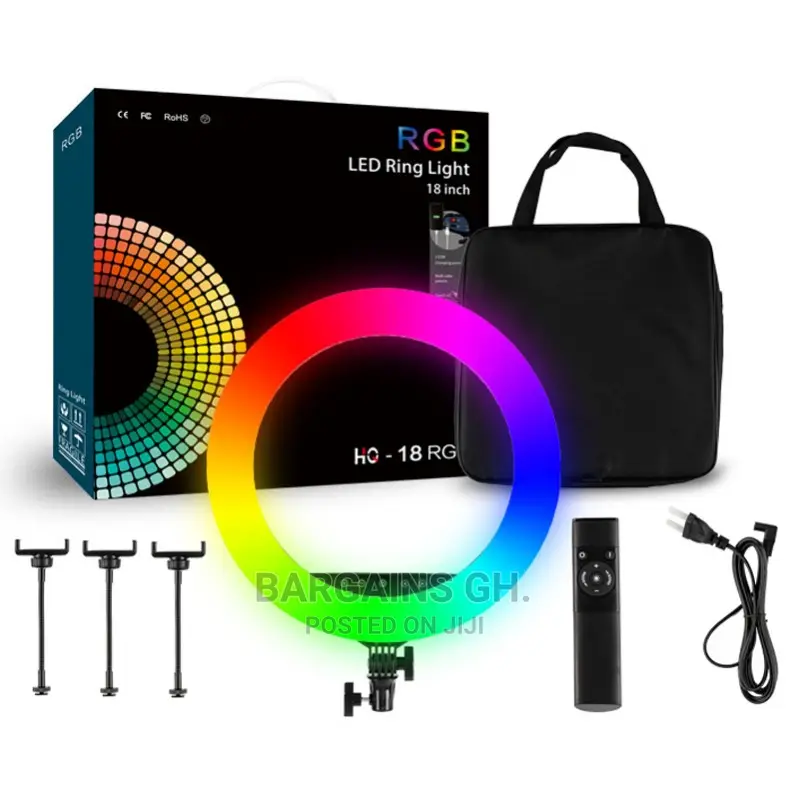 18 Inches RGB HQ Ring Light With Stand and Bag