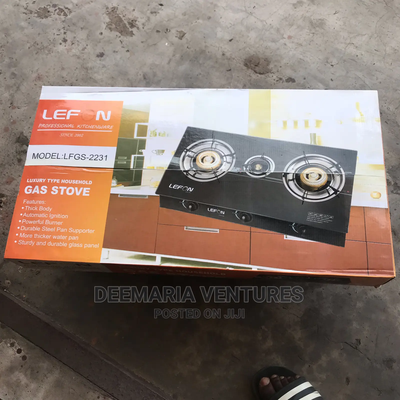 Lefon 3 Burners Auto Ignition Glass Gas Stove