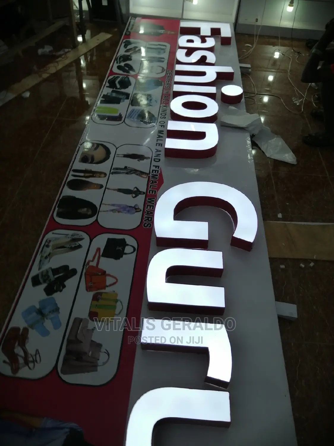 Seamless Led 3d Sign Board With Led Lights Inside