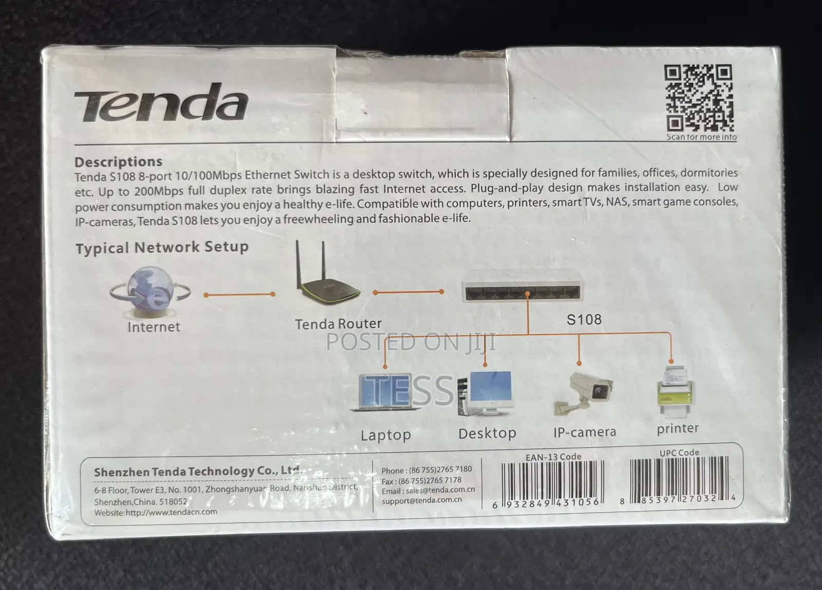 Tenda 8port Desktop Switch.