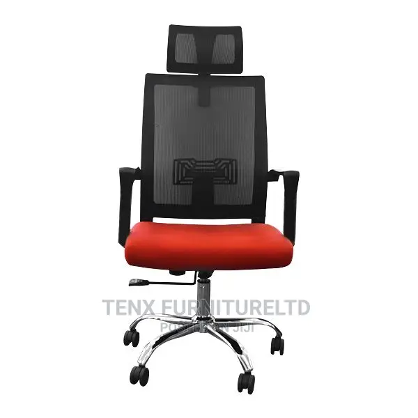Office Chair With Armrest Mesh Red and Black Colours