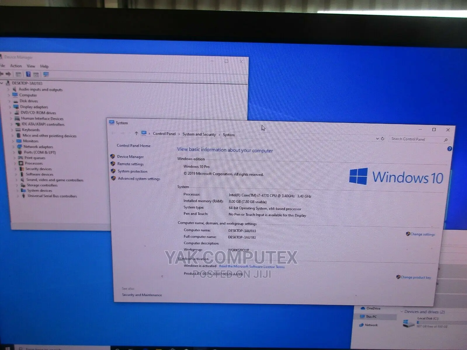 Desktop Computer Lenovo ThinkCentre M710 8GB Intel Core I5 HDD 500GB