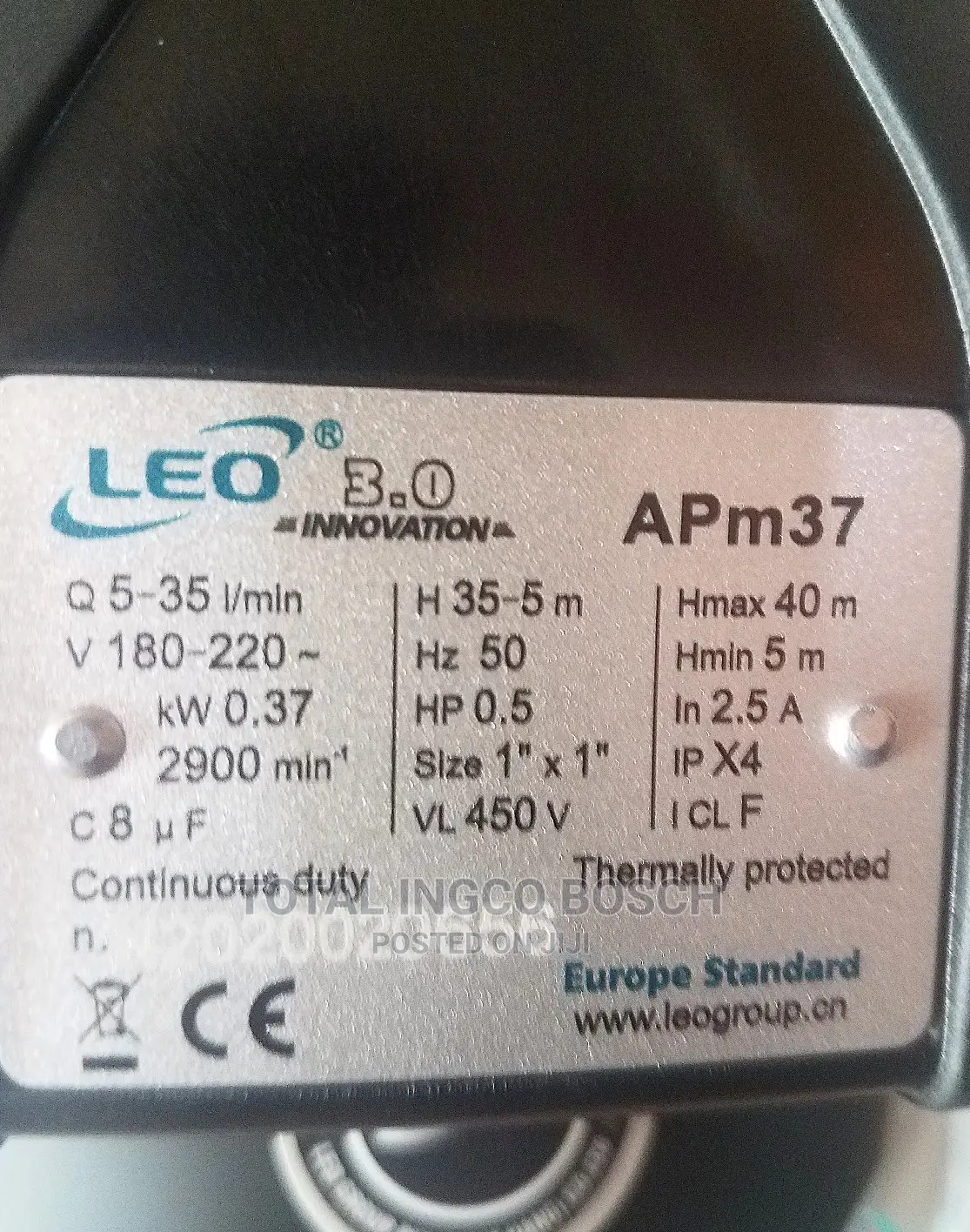 Water Pump Electric Leo 0.5hp Surface Pump