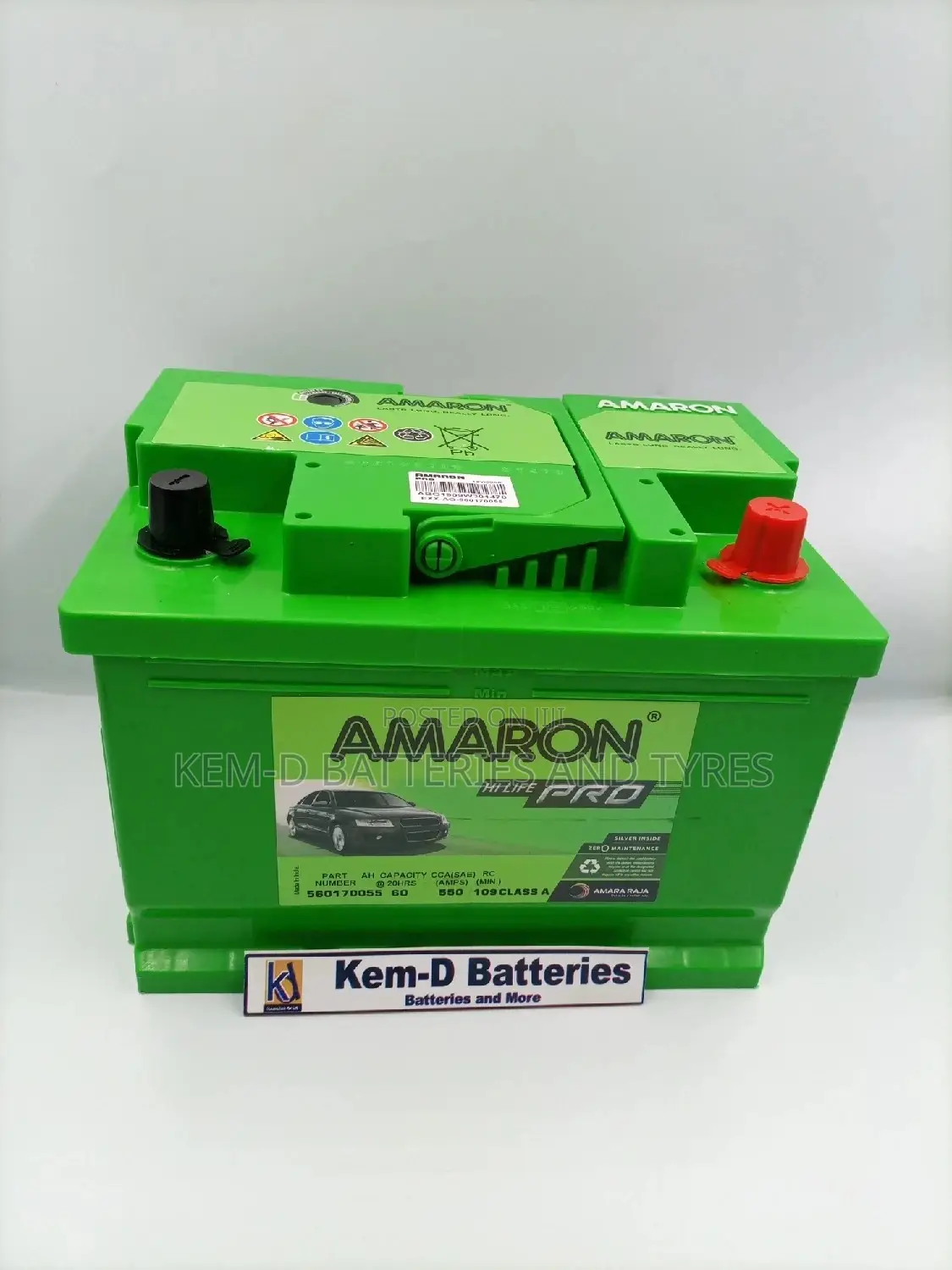 13 Plates 12V 60ah Amaron Battery. Free Delivery