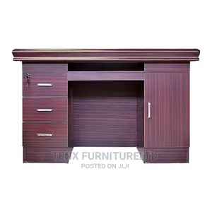 OFFICE Tablewith ( 3 DRAWERS WOODEN) WINE Color