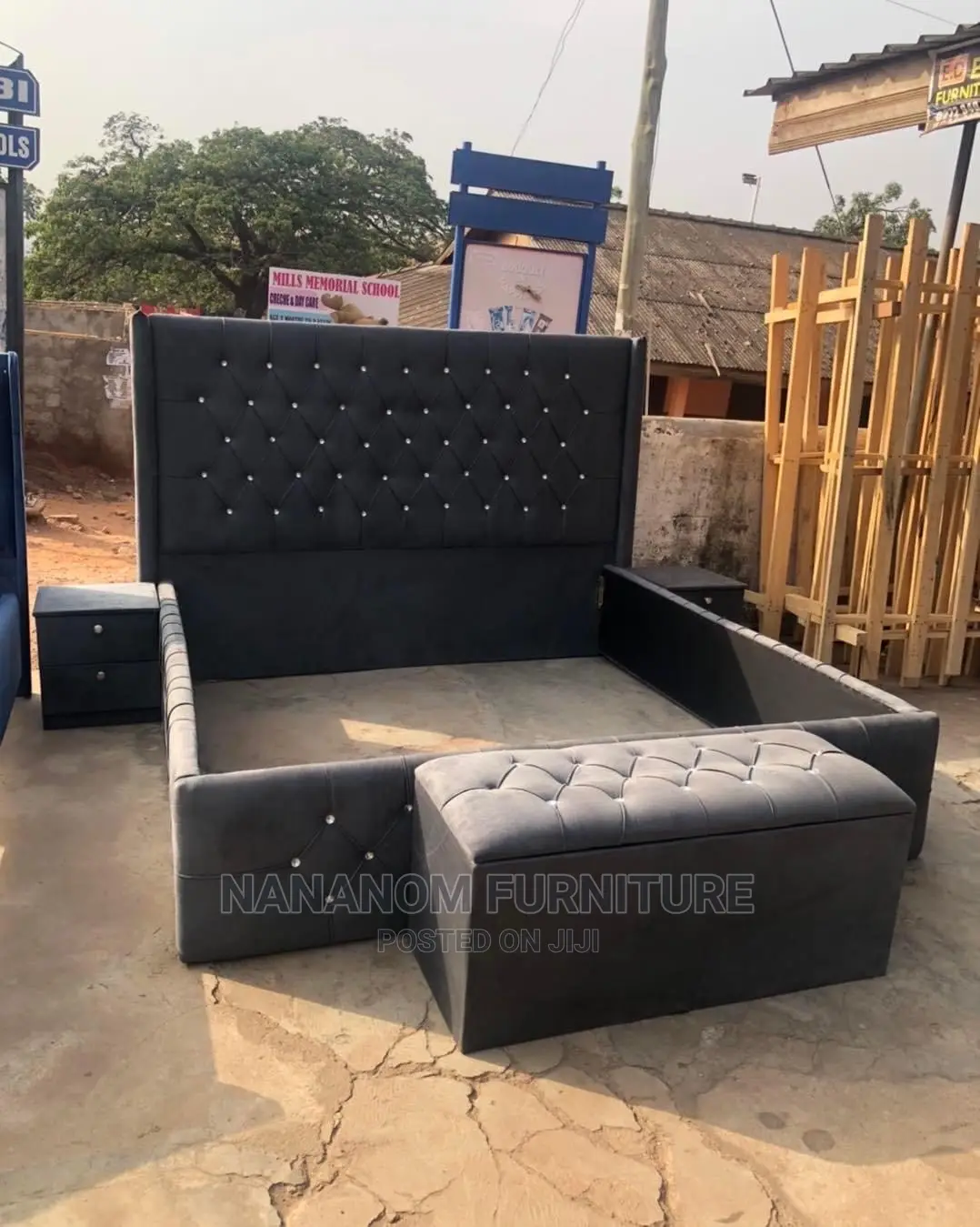 Queen Size Bed Frame Available With Seat and Drawers