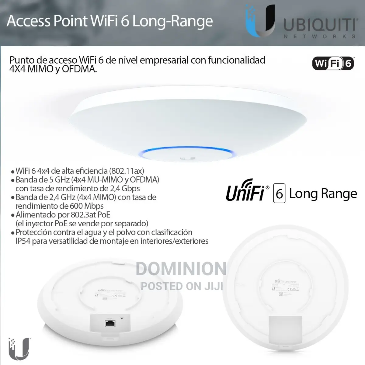U6-Lr - Ubiquiti Unifi Wifi 6 Long-Range Access Point