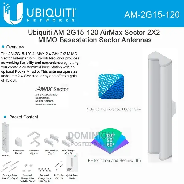 Ubiquiti Networks AM-2G15-120 2.4ghz Airmax