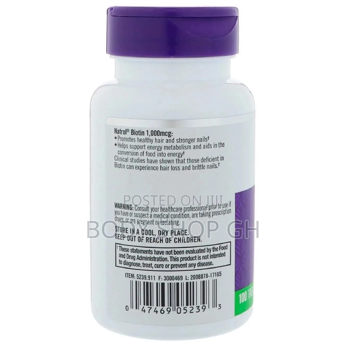 Natrol Biotin-10,000mg ( 100 Tabs) for Hair Beard Growth