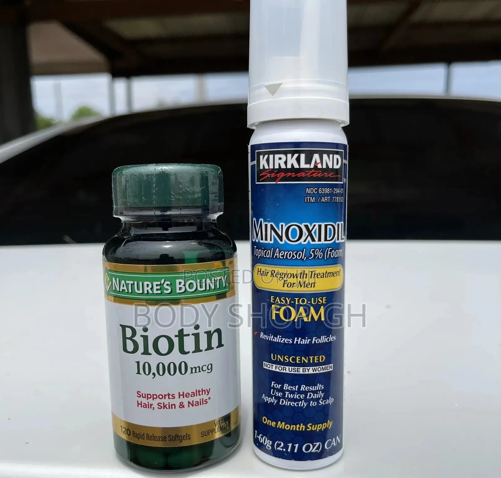 Kirkland Minoxidil Foam + Biotin (Nature’S Bounty ) Package
