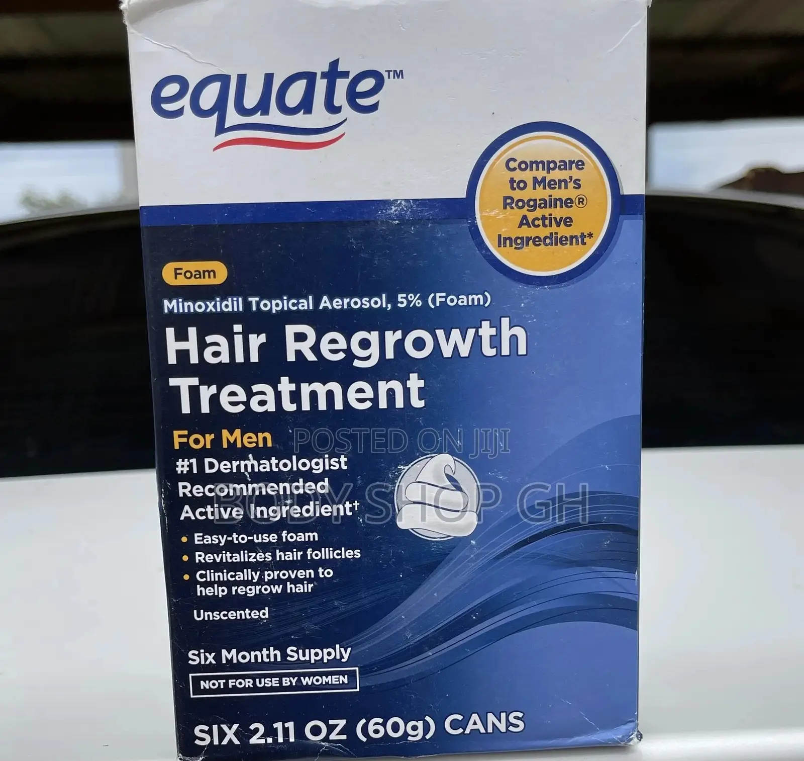 Equate Minoxidil Foam for Hairlines, Hairloss Baldness