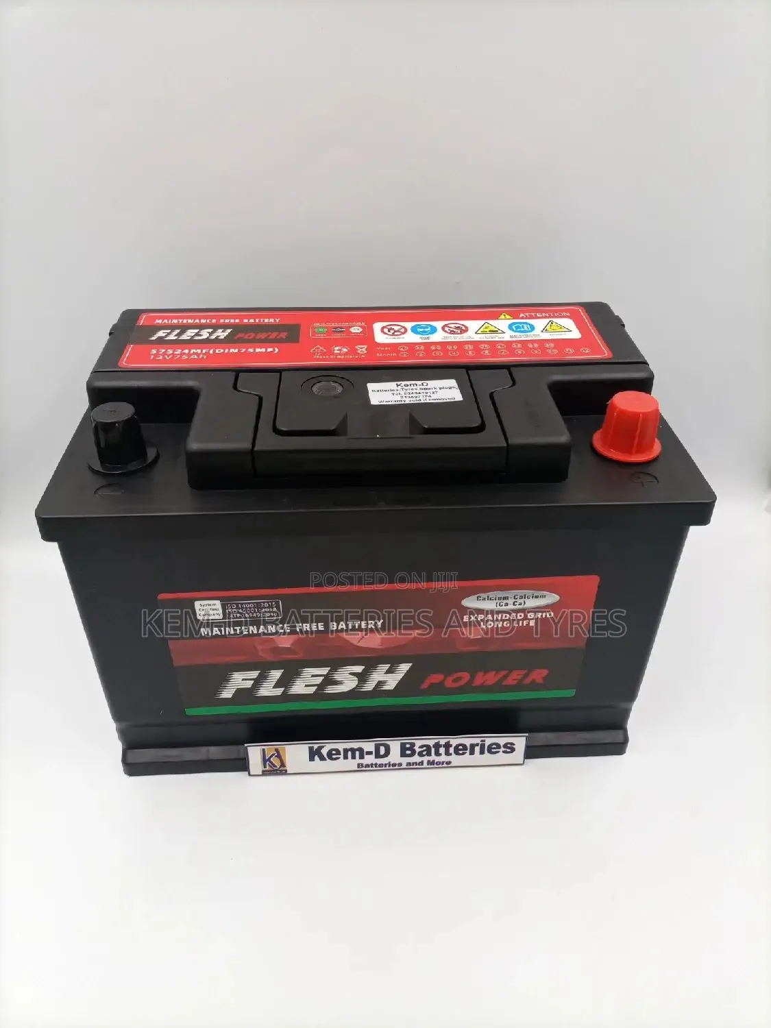 55ah Flesh Power Battery 13 Plates for Yaris Accent