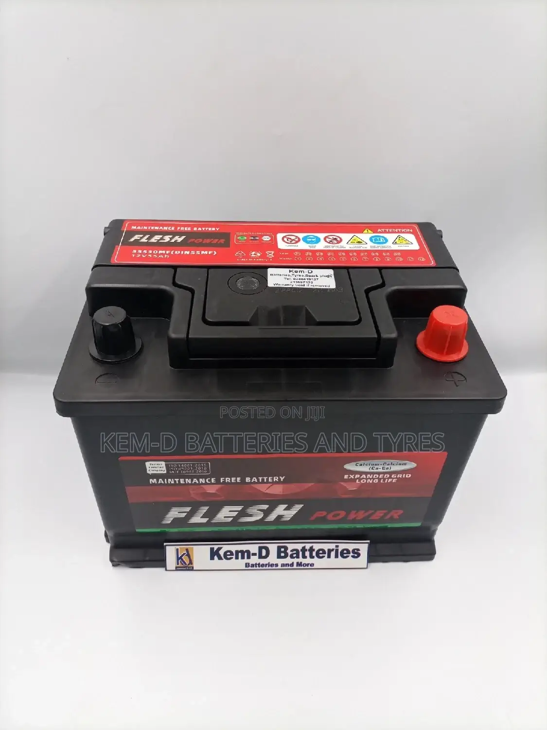 55ah Flesh Power Battery 13 Plates for Yaris Accent