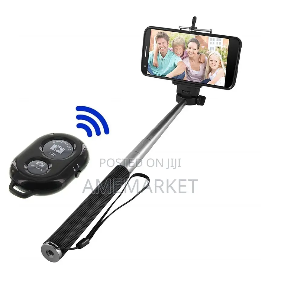 Smart Phone Selfie Stick. iPhone Bluetooth Remote Control