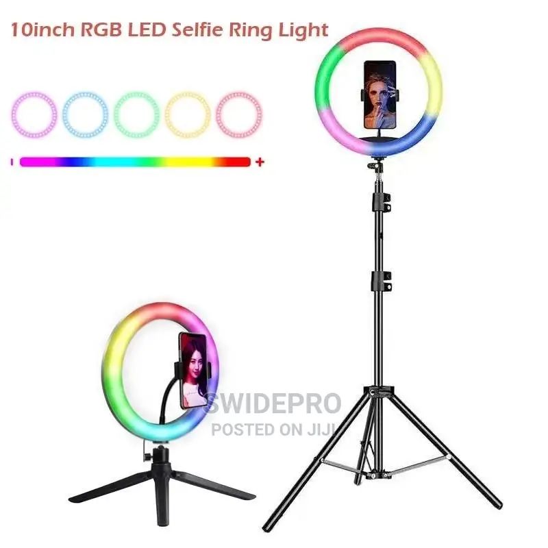 RGB RING LIGHT + Tripod Stand 10” 26cm