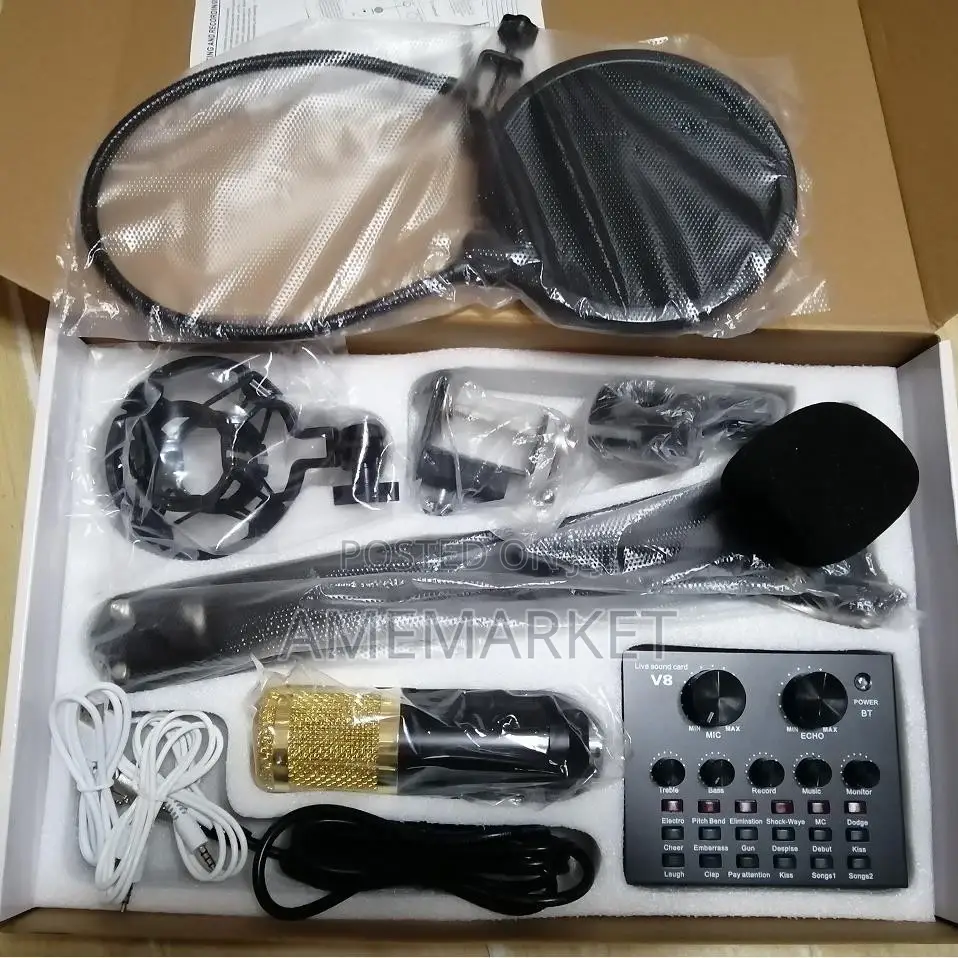 Bm800 Studio Microphone With V8 Sound Card. Youtube Live