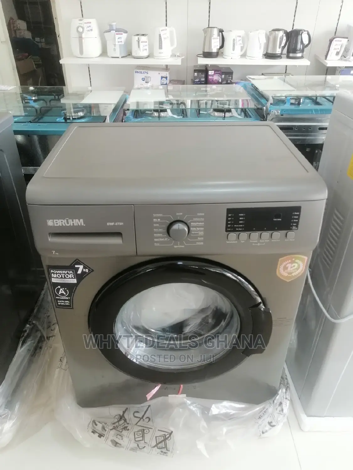 Inverter 7kg Bruhm Front Load Full Auto Washing Machine