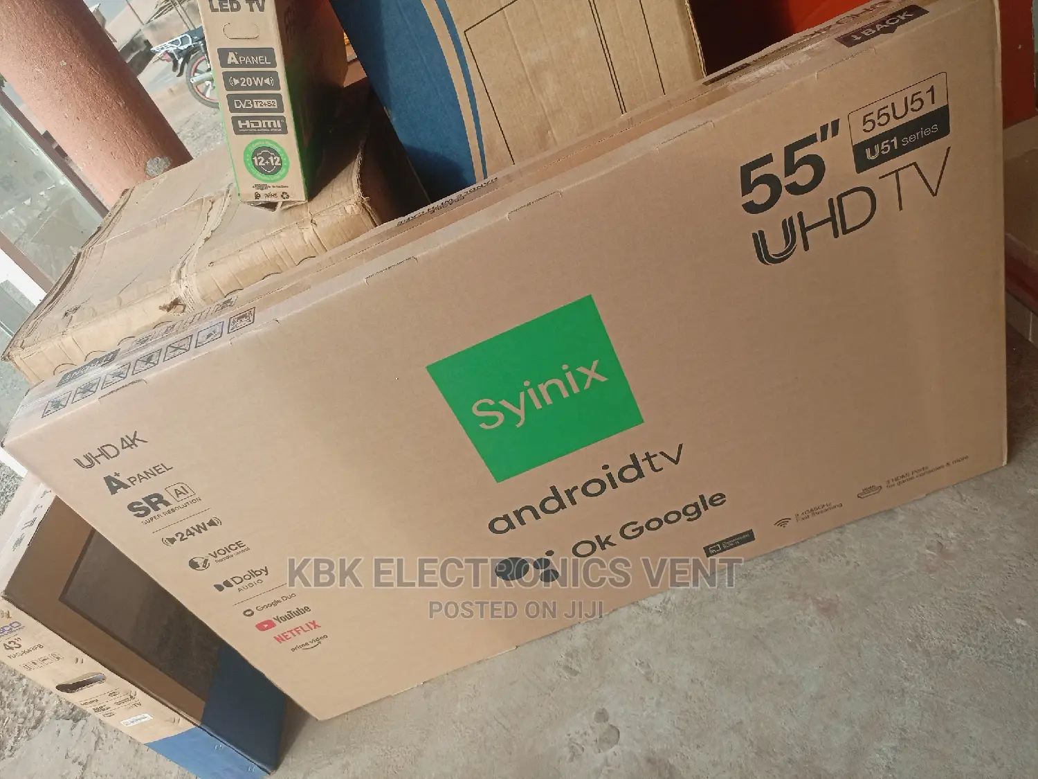 Syinix 55" Smart Android UHD 4K Satellite Digital Led Tv