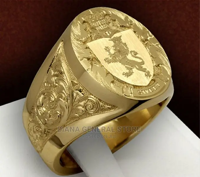 Classic Fashion Crown Lion Badge Shield Ring