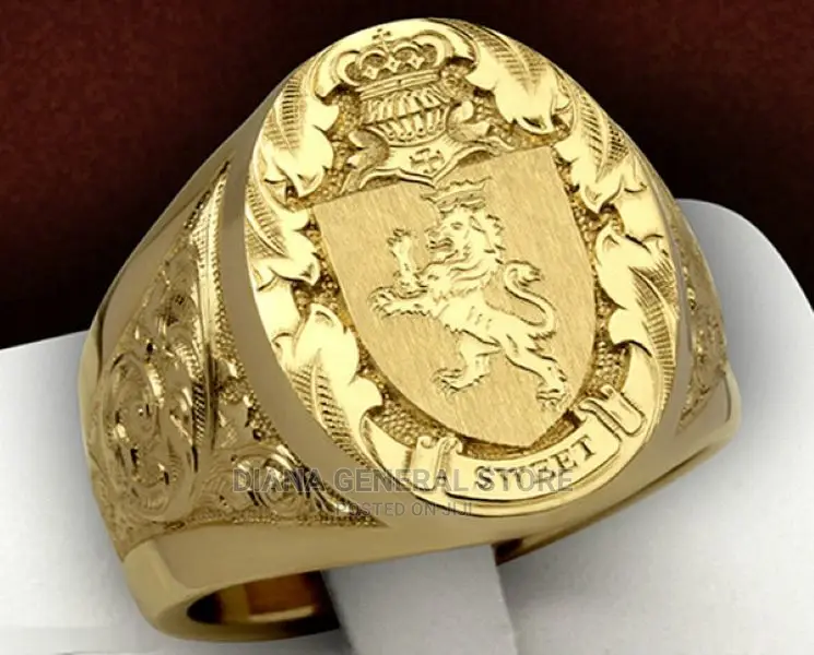 Classic Fashion Crown Lion Badge Shield Ring