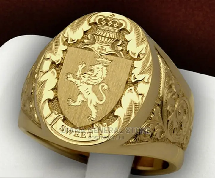 Classic Fashion Crown Lion Badge Shield Ring