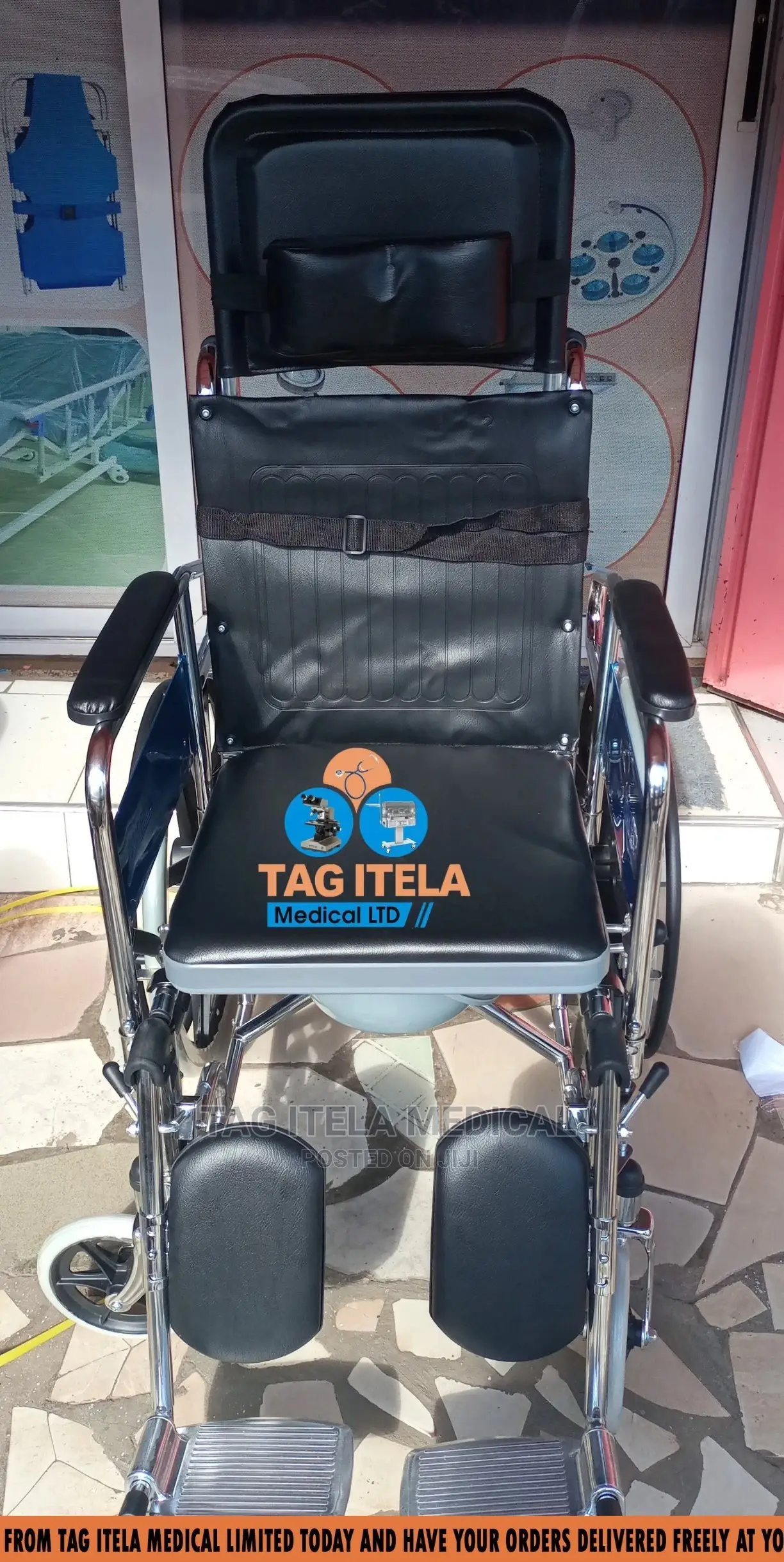 Wheelchair Commode (Adjustable Backrest)