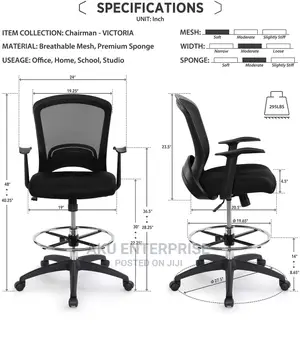 Long Studio, Reception Desk, Standing Desk Chairs