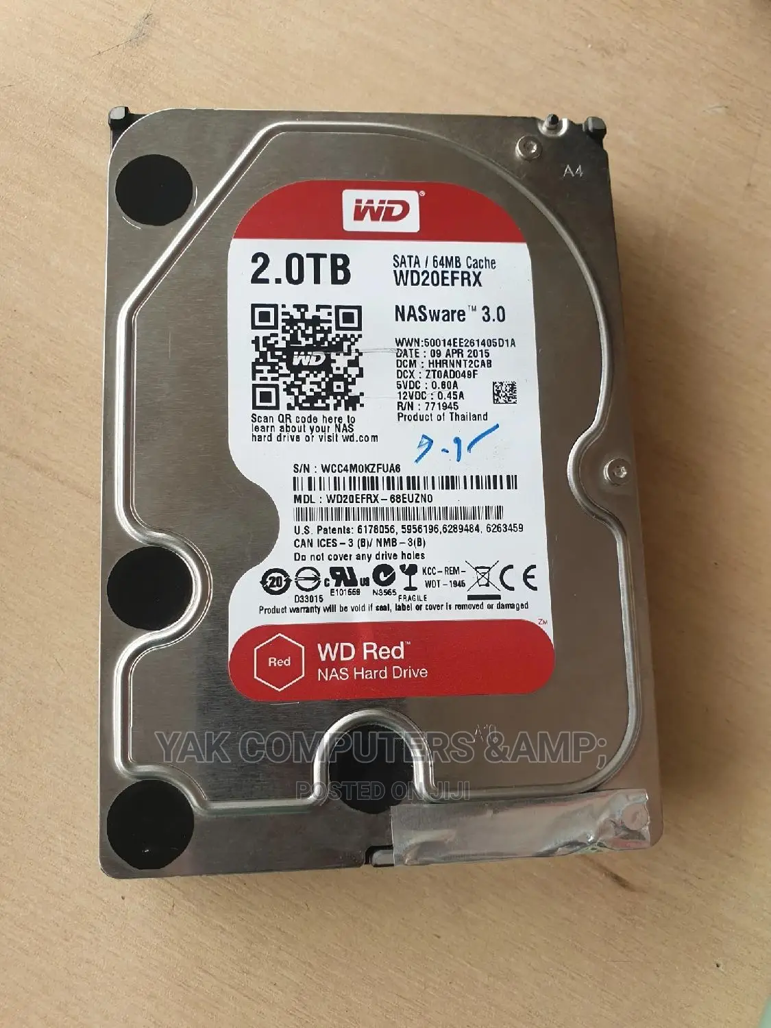 2tb Wd Red Nasware 3.0 With 74mb Cache Drive