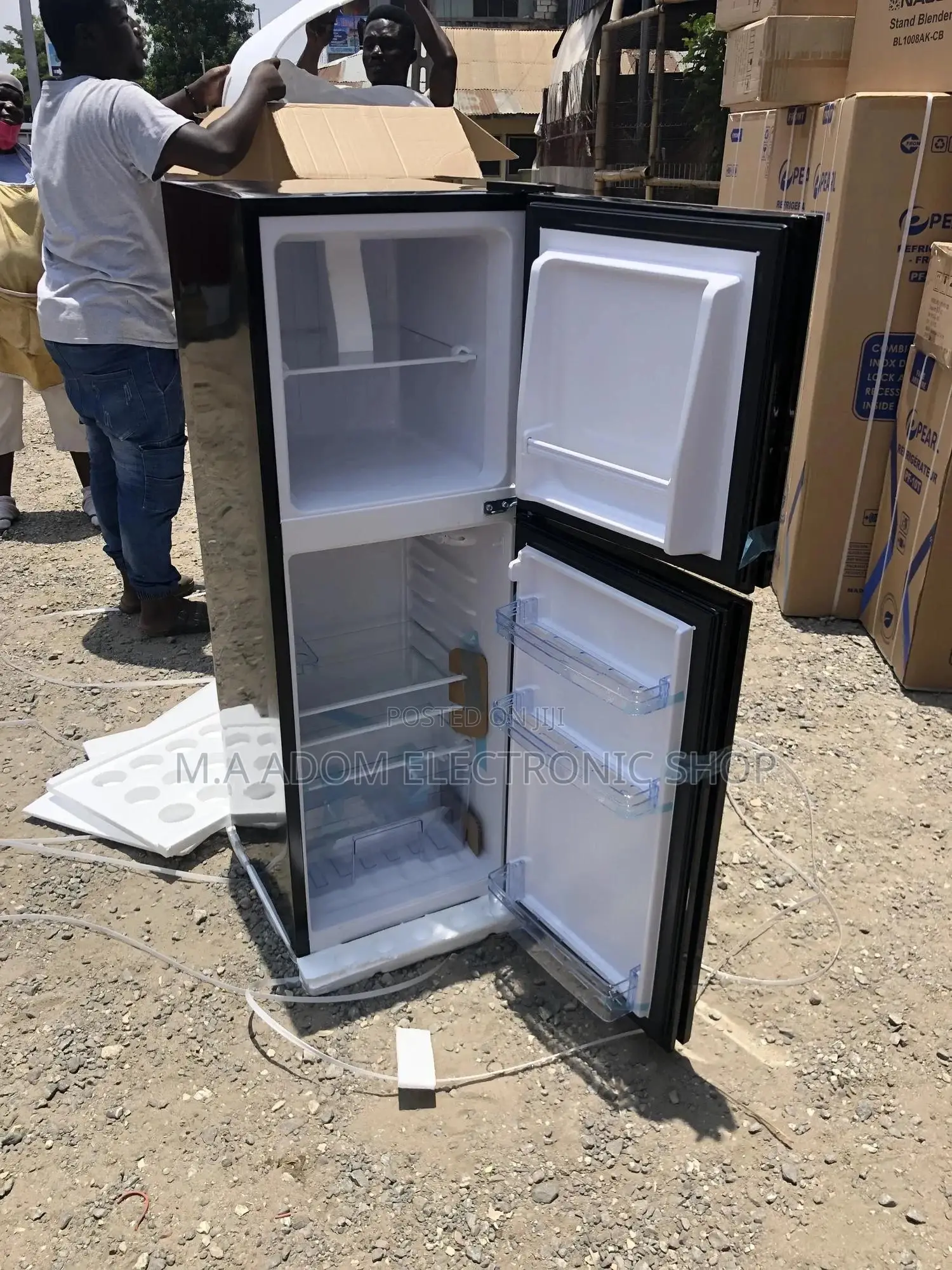 Pearl Top Freezer/Blue/Black Double Door Fridge