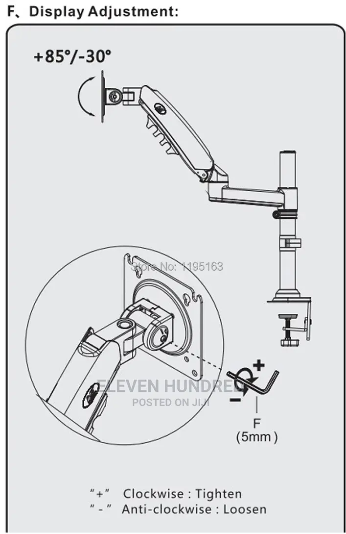 Monitor Arm Stand (22inch to 35inch Screen)