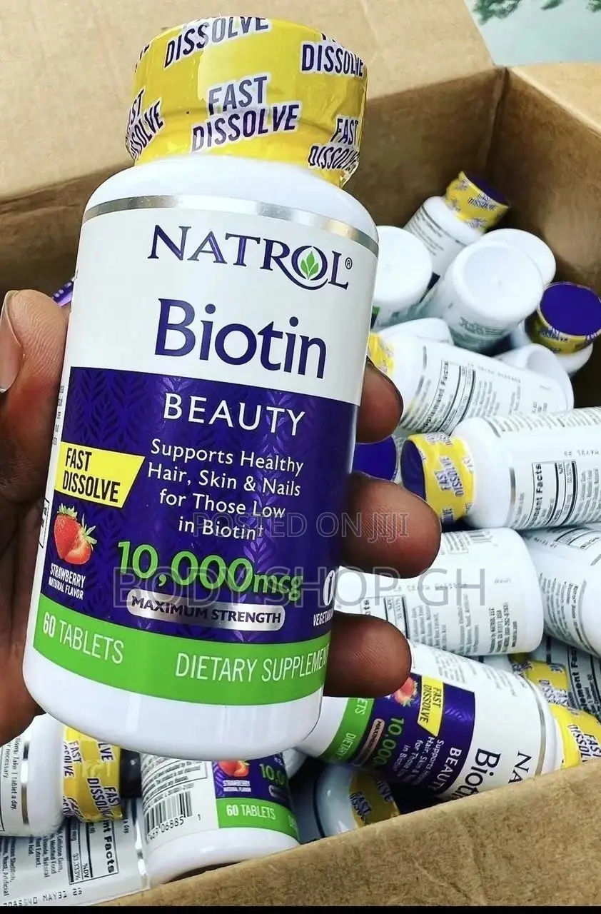 Natrol Biotin - 10,000mcg ( for Hair Beard) - Strawberry